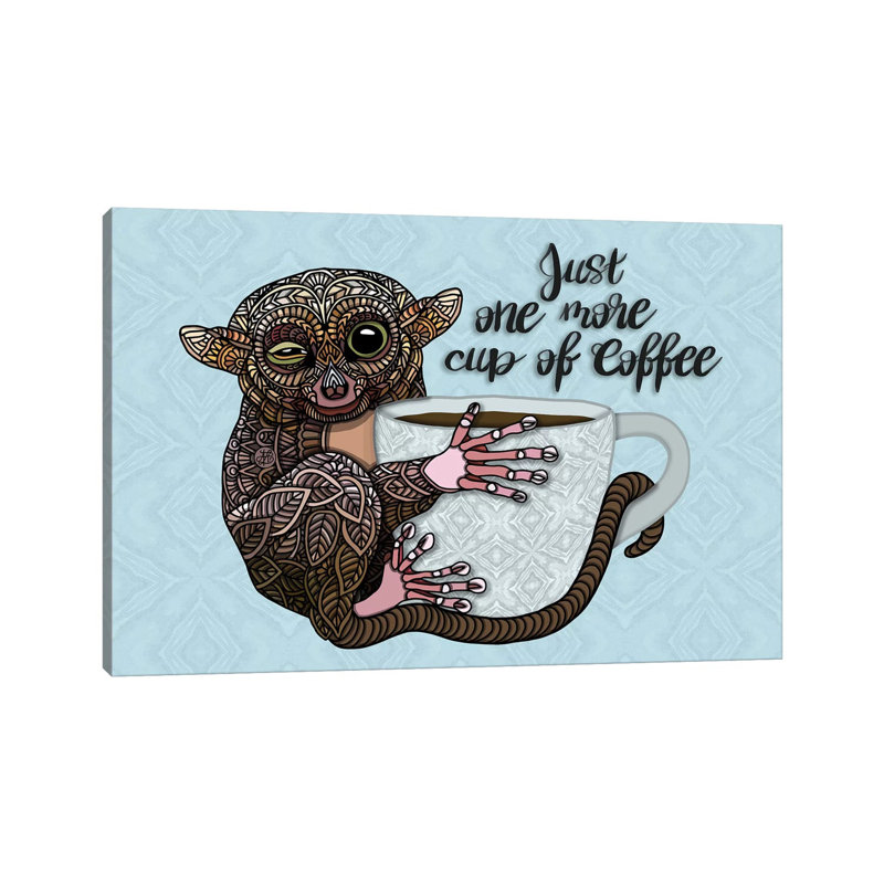 Tarsier Coffee by Angelika Parker - Wrapped Canvas Print, 20.32cm H x 30.48cm W x 1.905cm D