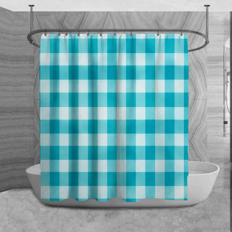 Rideau de douche Saxatil Gingham, L 73 po x l 70 po