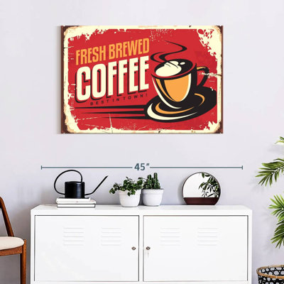 Plaque murale «Fresh Brewed Coffee»
