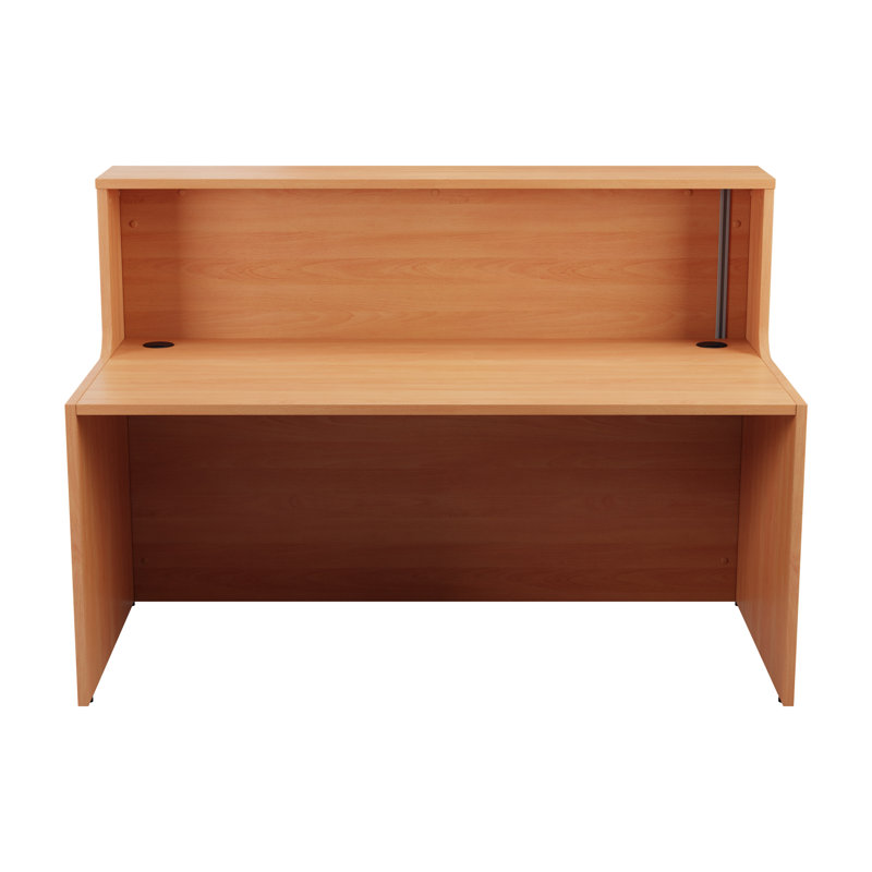 Buariki Rectangle Synthetic Laminate Reception Desk, Beech