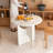 White Round Solid Wood Dining table