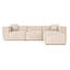 Élégant canapé d'angle, revêtement en lin crème, 119,3 po x 76,0 po x 25,6 po | Structure 100% charme, 32 sièges en mousse, 2 coussins décoratifs | Parfait pour le salon et les intérieurs modernes, design confortable et élégant-1060050525-1060050520
