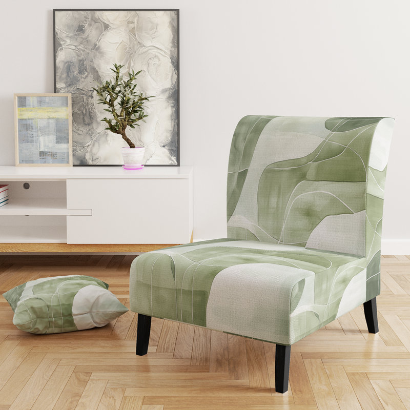 Fauteuil de chambre abstrait et moderne rembourré - Fauteuil de chambre Sage Lines II, Slipper Armless