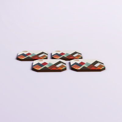Wood 4 Piece Coaster Set