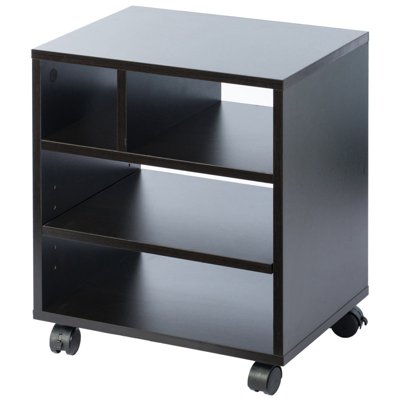 19'' H x 15.75'' W Printer Stand with Wheels, Black