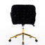 Mobilier de bureau à domicile ajustable - Siège réglable, siège rembourré en mousse, revêtement noir et base en métal doré, idéal pour étudier