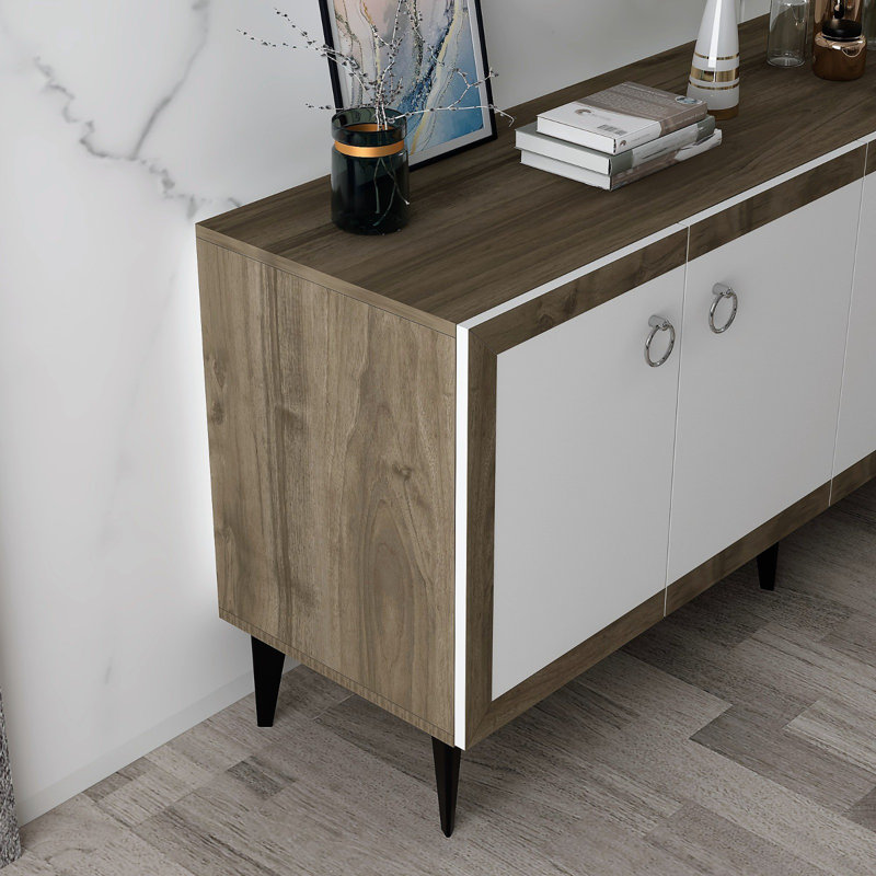 Tylor 150cm Console Table, White/Brown