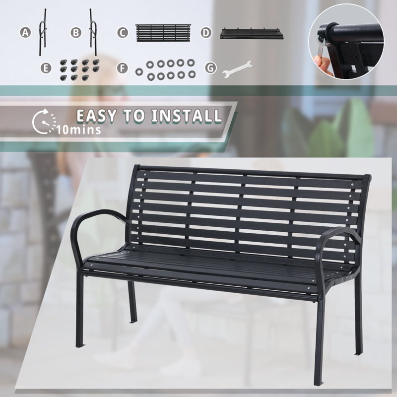Banc d'extérieur en fer Rekisha