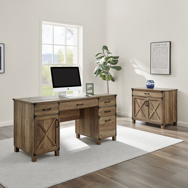 Ensemble de bureau rectangulaire pour ordinateur 2 pièces Nguyen