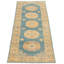 Tapis de couloir en laine noué à la main de conception unique noué à la main New Age 2 pi 11 po x 8 pi 10 po Tapis décoratif en beige/bleu