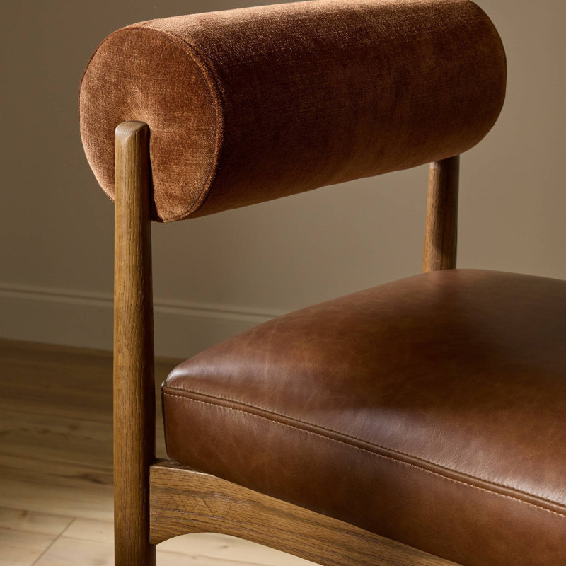 Jazelle Stool, Havana Brown Polyester, Bar Stool (31" Seat Height)