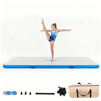 9.8 ft Inflatable Air Tumbling Mat with Electric Pump, Portable Air Track Gymnastics Mat for Home Training, Cheerleading, Yoga and Parkour