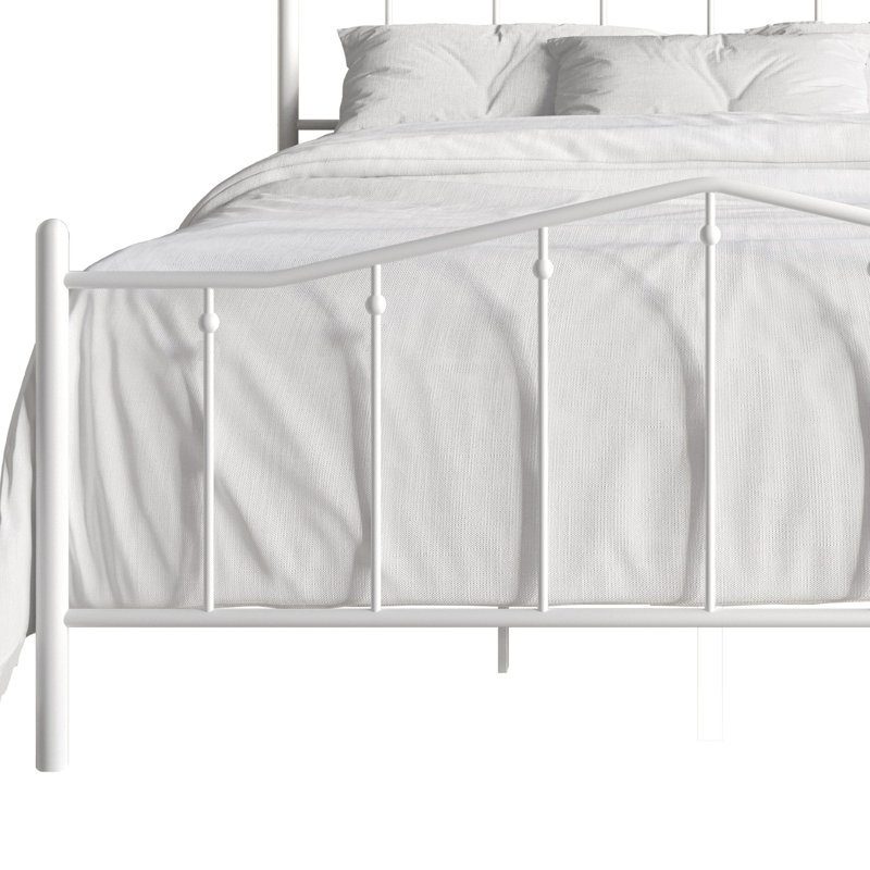 Lit plateforme double Atmore, Blanc, Lit double