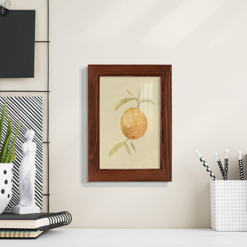 " Dappled Oranges III ", 7" H x 5" W x 1" D, Chestnut