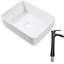 Lavabo vasque en céramique 19 po x 15 po avec robinet noir mat, style salle de bain