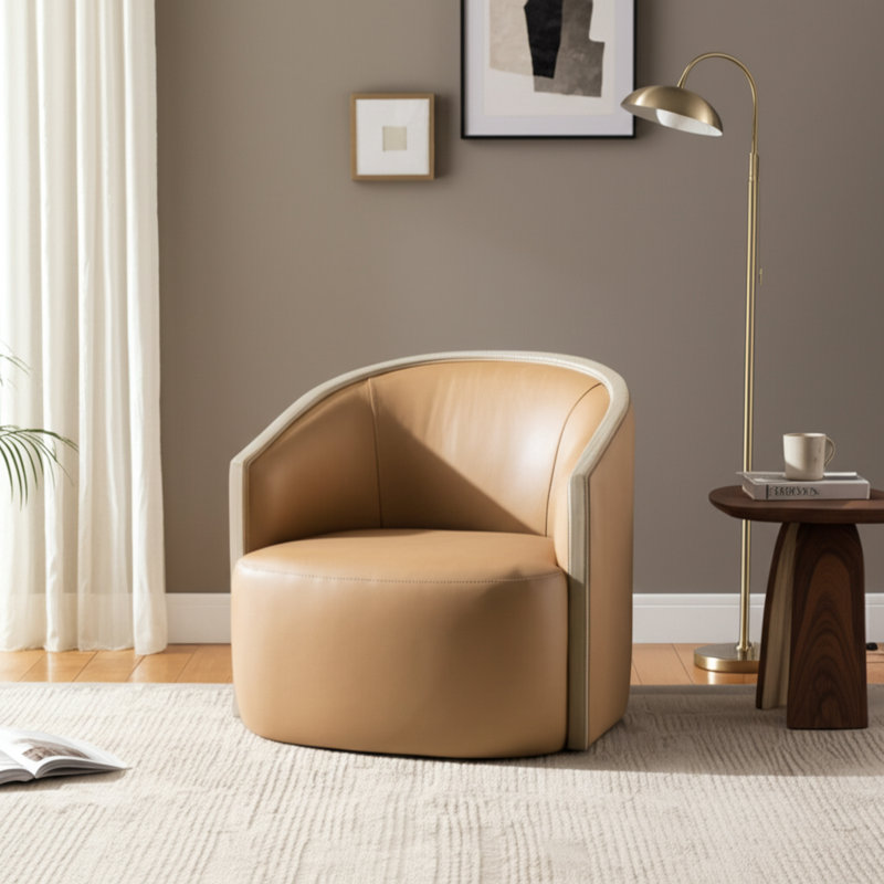 Dossier incurvé en similicuir Accent Chair