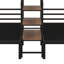Lit superposé triple en métal durable avec tablettes de rangement et escalier intégré-538452807