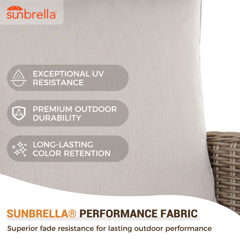 Dhirpal 104.25'' Wide Outdoor Aluminum & Wicker L-Shaped Patio Sectional Set with Sunbrella Cushion
