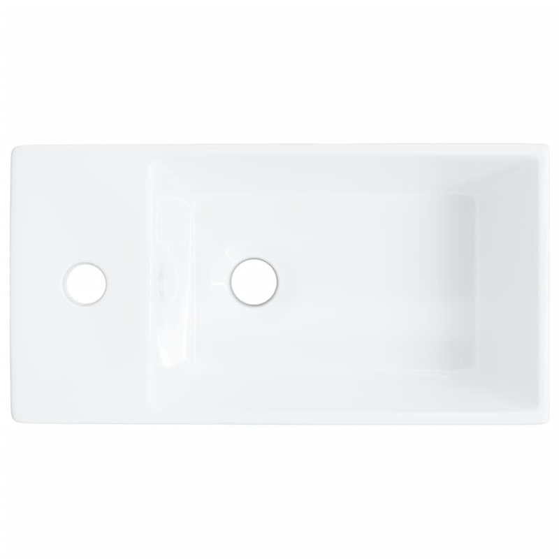 Latryce White Ceramic Rectangular Bathroom Sink