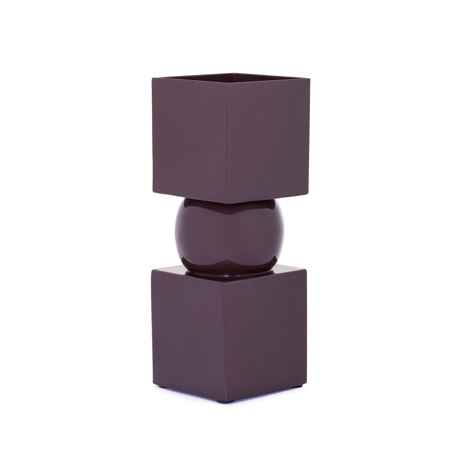 Vase Iron Square, Brown