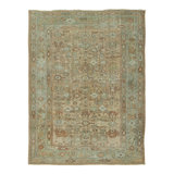 Antique Turkish Ghiordes Rug In Beige & Celadon Floral Field - Rug & Kilim