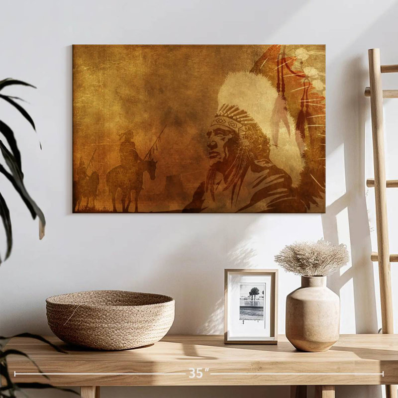 Lelar Native American Depiction, 16" H x 24" W