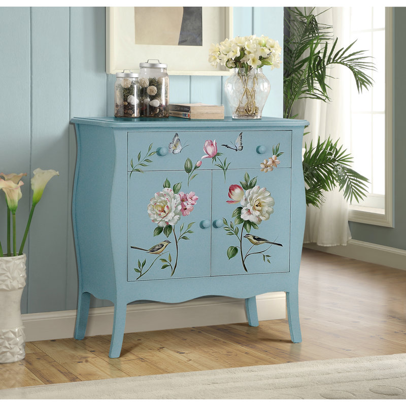 Armoire décorative à 2 portes Sanger, Bleu pâle