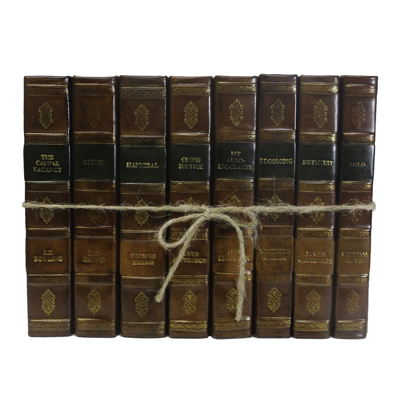 Livres décoratifs - Ensemble de livres en cuir Amber Rebond - 1 pied de livres bruns