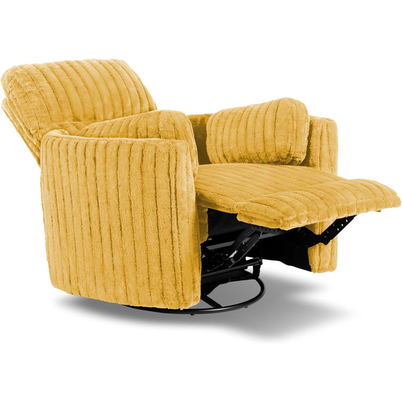  360 Swivel Rocking Glider Power Recliner Chair with 24" Wide Seat & Type-C & USB Ports, Sky Blue, Blue