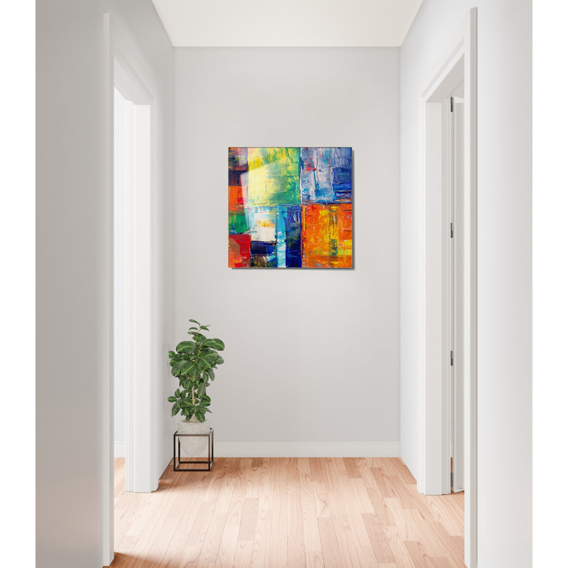 Élégante peinture décorative en verre trempé de 15,7 po x 15,7 po | 100% verre trempé, épaisseur: 0,16 pouce | Parfait pour la décoration intérieure, l'esthétique moderne et l'exposition d'art mural unique