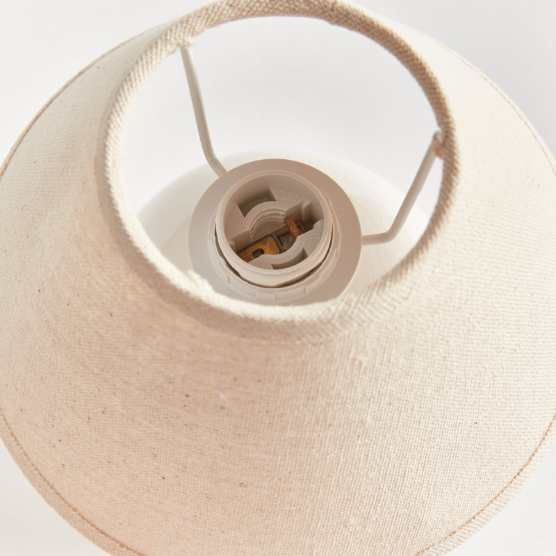 Mini lampe de table en céramique Oscar, Blanc, H 8 po x l 6,5 po x P 6,5 po, Crème, crème