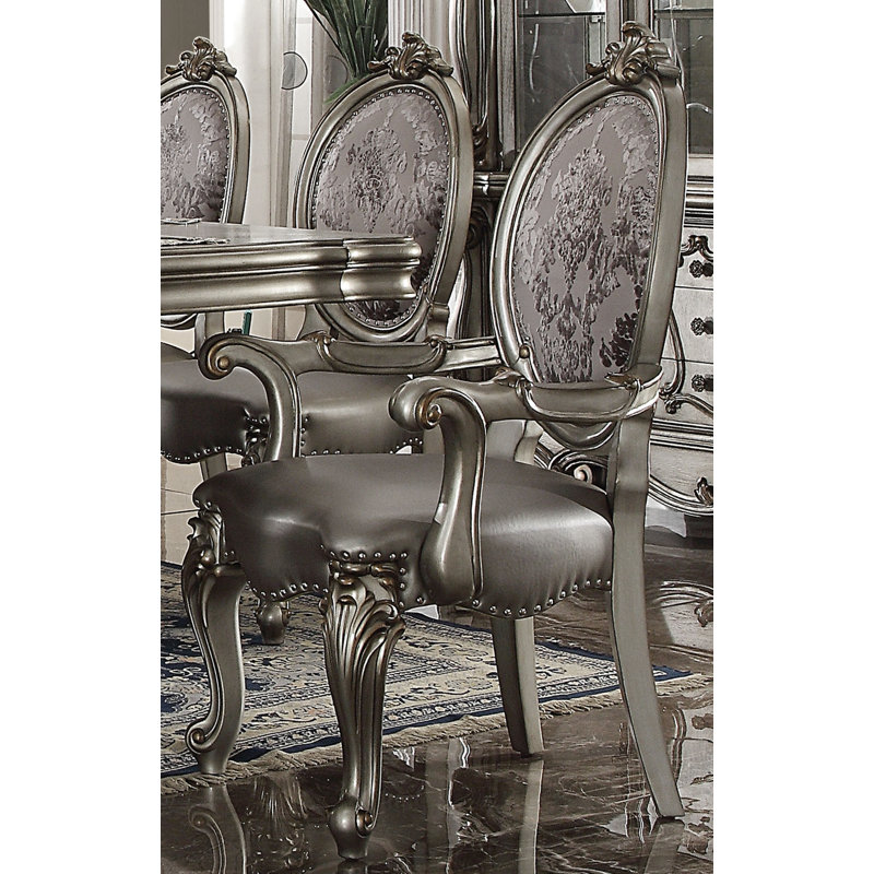 Chaise de salle à manger rembourrée Zofia, Antique Platinum