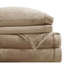 Drap double taupe, 100%, brossé deux fois pour plus de confort, comprend un drap plat, 2 taies d'oreiller ajustées, taupe facile à entretenir 4 pièces, velours doux comme le brossage