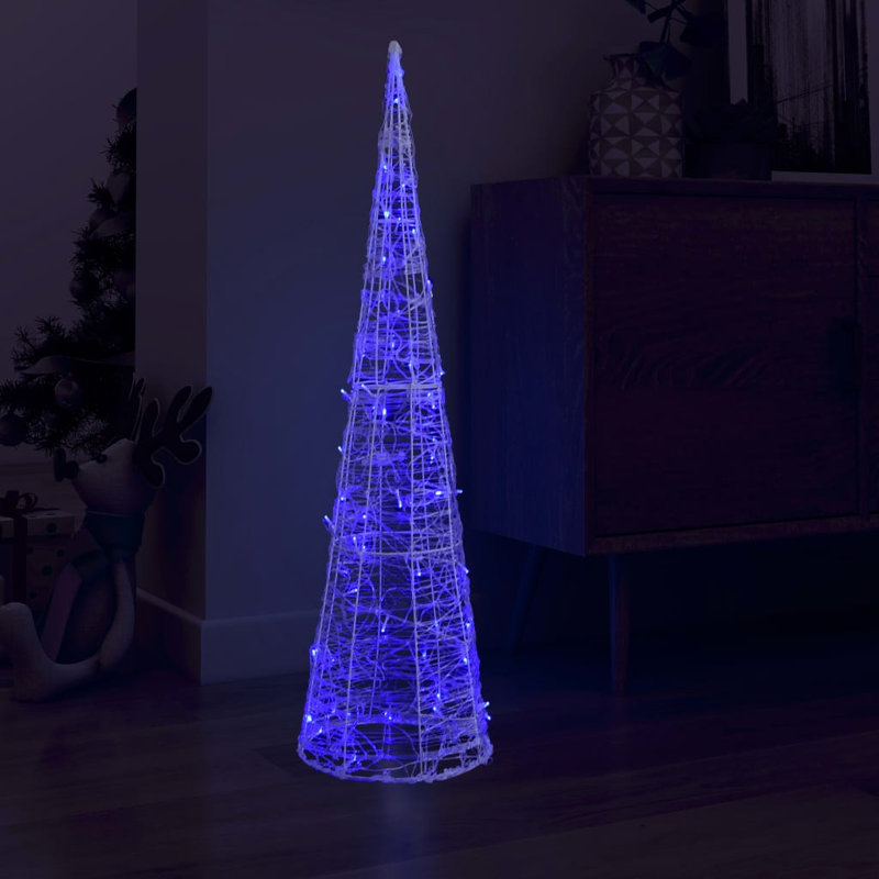The Seasonal Aisle Acrylic Decorative Pyramid LED Light Cone 120 Cm, Blue