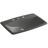 Man's Lav Metal Rectangular Drop-In Bathroom Sink with Overflow