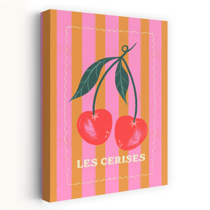 Art contemporain cerise, H 24 po x l 16 po