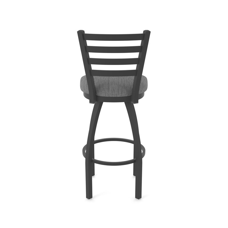 Jackie Swivel Stool, Black Wrinkle, Extra Tall (36" Seat Height), Fabric-Graph Coal