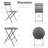 Gray 3 Pieces Patio Bistro Balcony Chair Table , Metal Construction With Rust Resistance, & , Folding Design For Easy Storage, Includes Fade Cushions, Simple To Clean - Table, Build, Foldable Space-186932637