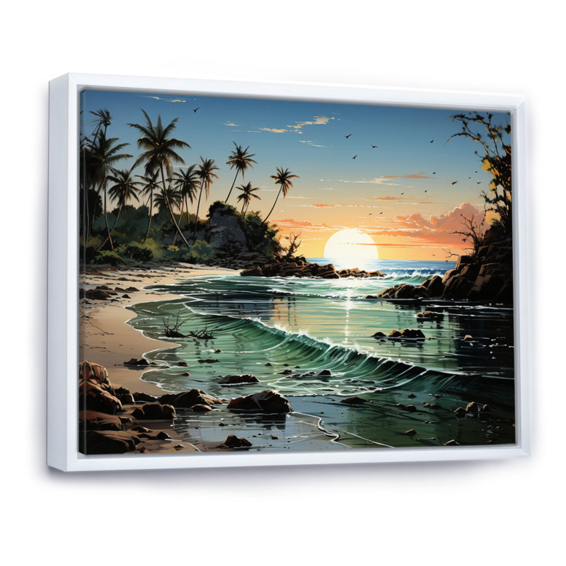 Dominicain au clair de lune II - reproduction sur toile, H 24 po x l 32 po x P 1 po, Cadre flottant blanc