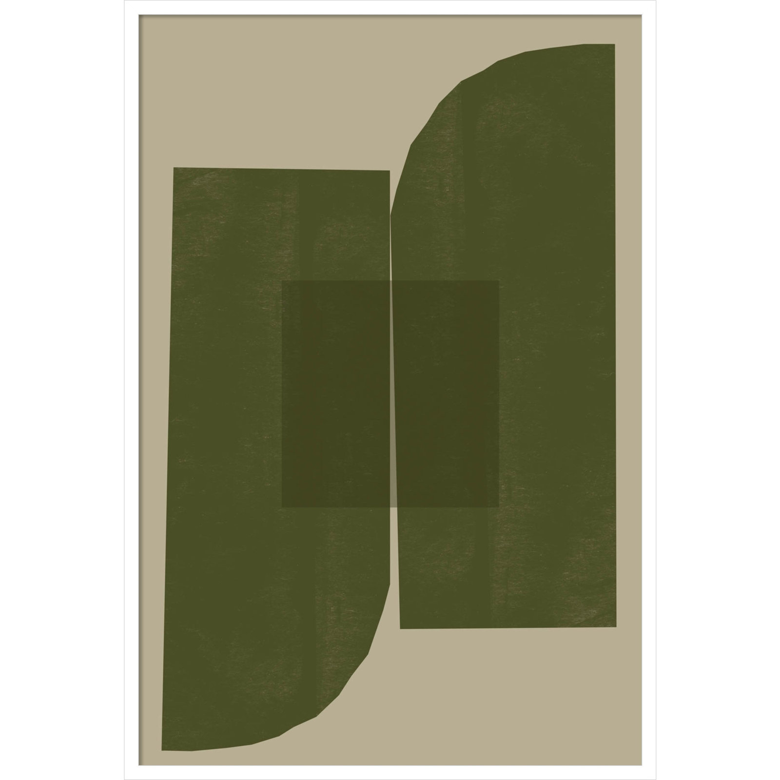 Percey "Green Composition 2" Print, White, 41" H x 28" W