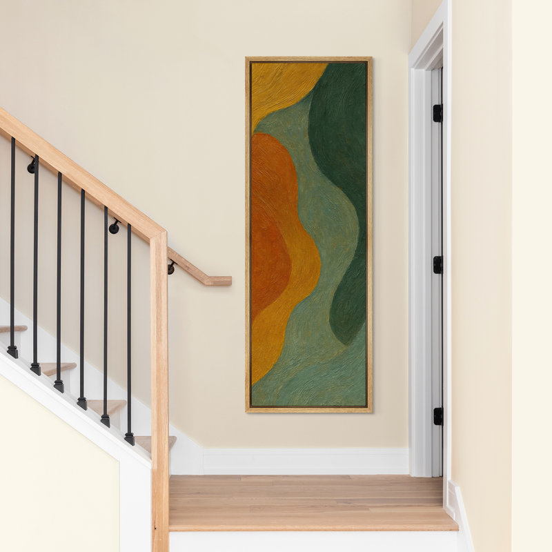Illustration de groupe de flamants roses ludiques sur fond pastel doux - grande impression sur toile encadrée de la chambre principale