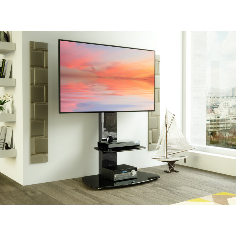 Sissinnguaq Unfinished TV Stand for TVs up to 65", Black