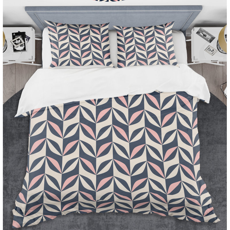 Ensemble de housse de couette rétro Botanical II Mid-Century, Housse de couette très grand + 2 taies décoratives