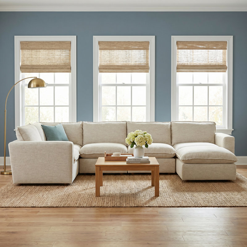 Zisa Upholstered 153.118 " Seating Component with Ottoman