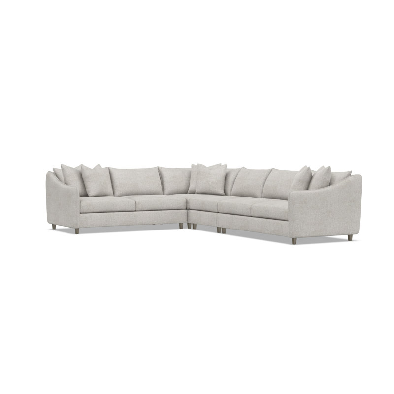 Bernhardt Joli 4-Piece Fabric Sectional, Gray Polyester