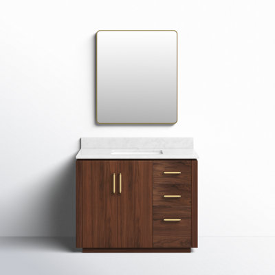 Cloverfield 42'' Single Bathroom Vanity with Cultured Marble Top