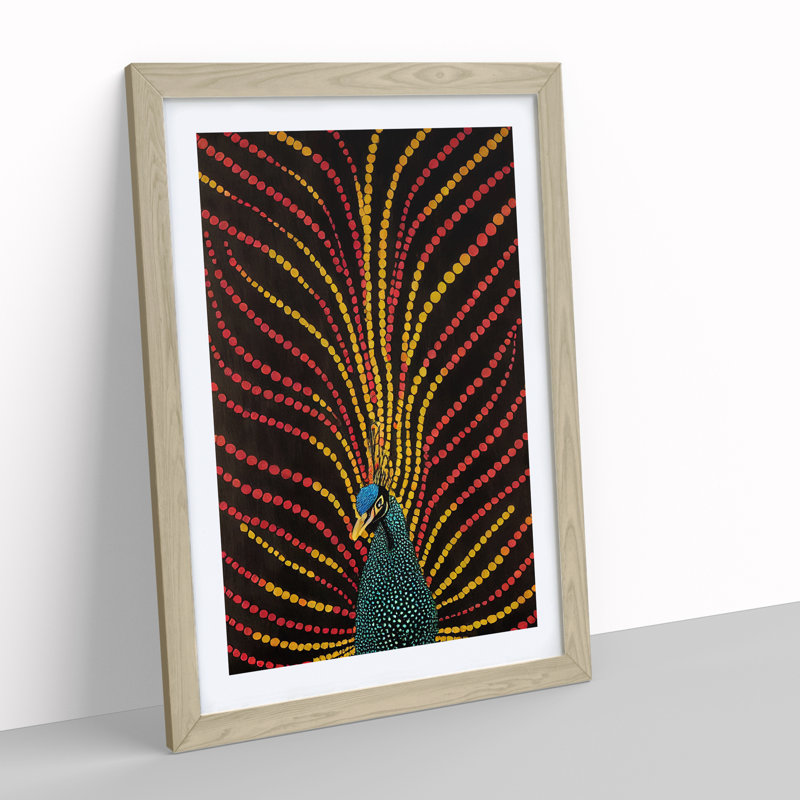 Peacock Dreams - Single Picture Frame Print, 64cm H x 46cm W x 2cm D, Oak Framed