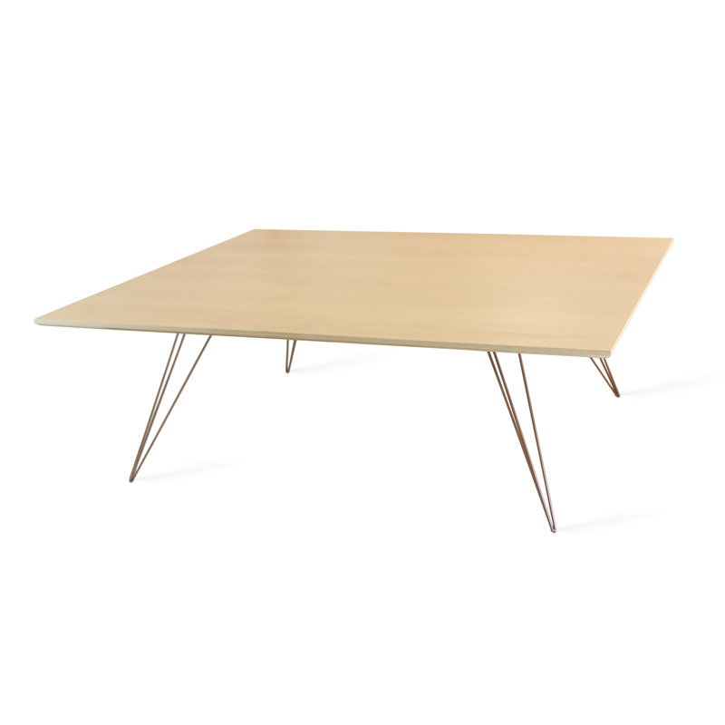 Williams Coffee Table, 18" H x 54" L x 46" W, Rose Copper, Maple