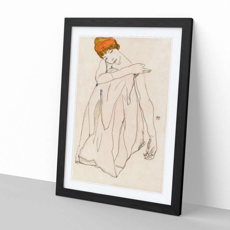 Dancer by Egon Schiele - Framed Print, 48cm H x 36cm W x 2cm D, Black Framed