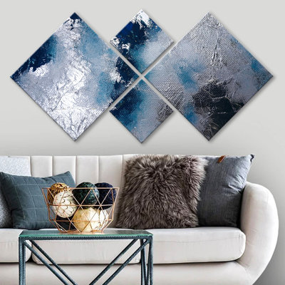 4 Piece Unframed Painting Set on MDF